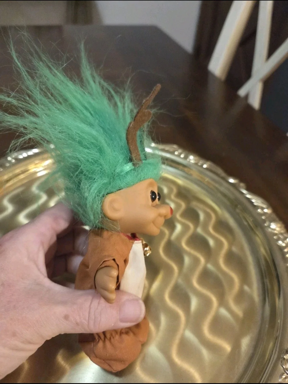 vintage Russ troll doll, Christmas, Reindeer